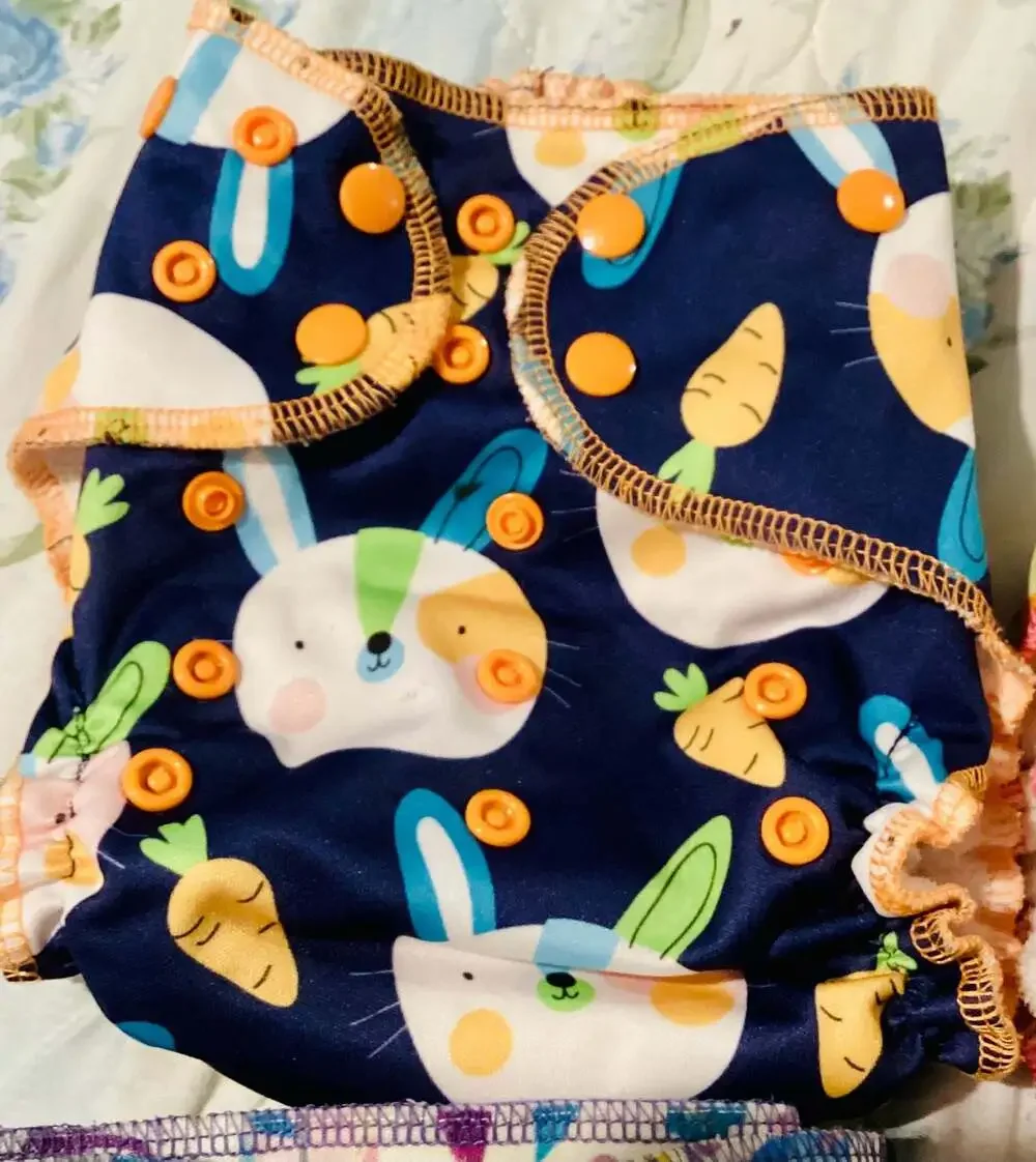 B-Genes Fluff Butt Reusable Adjustable Cloth Diapers Set of 4